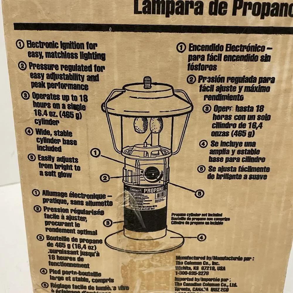 Vintage Coleman Propane Mantle Lantern Electronic Ignition 5154B700T USA Made
